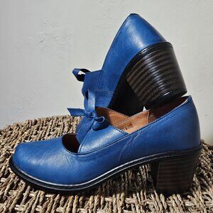 SPRING STEP Blue Mary Jane Heels, Women's size EU 39/ US 8.5  NIB